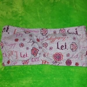 LEI Gray and Purple Floral Strapless Bra Size 36B